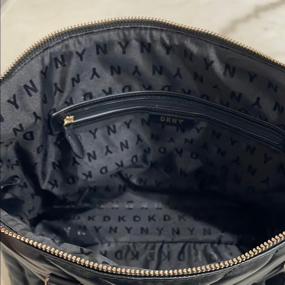 DKNY Black Chevron Quilted Satchel - Picture 4 of 5